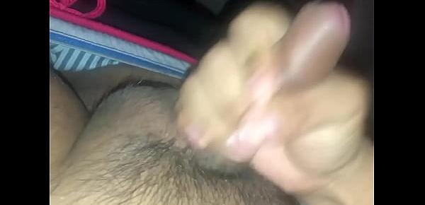  Jacking off my small dick